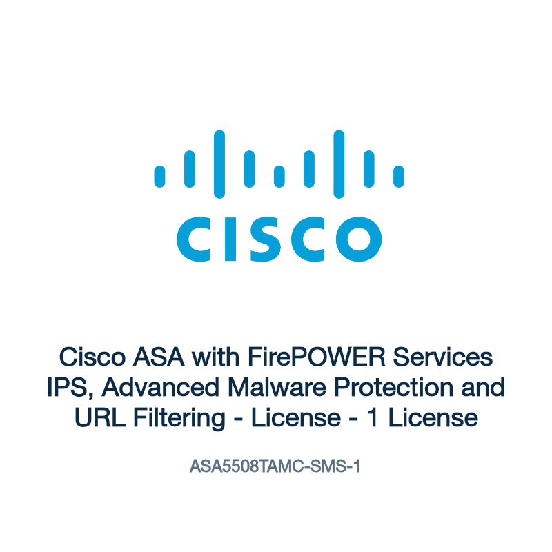 ASA5508TAMC-SMS-1: Cisco ASA with FirePOWER Services IPS, Advanced Malware Protection