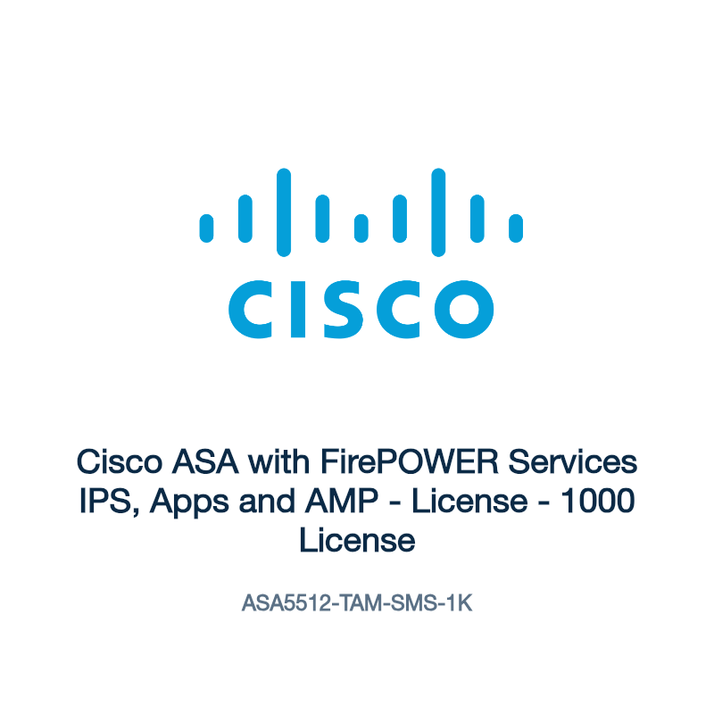ASA5512-TAM-SMS-1K: Cisco ASA with FirePOWER Services IPS, Apps and AMP