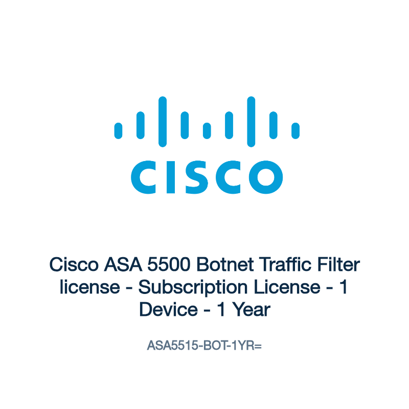 ASA5515-BOT-1YR=: Cisco ASA 5500 Botnet Traffic Filter license