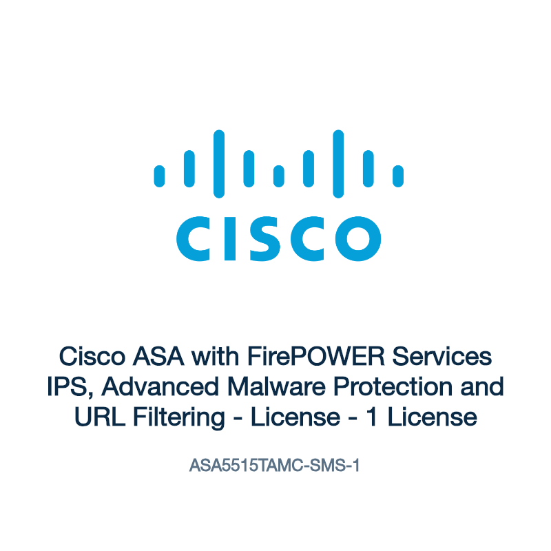 ASA5515TAMC-SMS-1: Cisco ASA with FirePOWER Services IPS, Advanced Malware Protection
