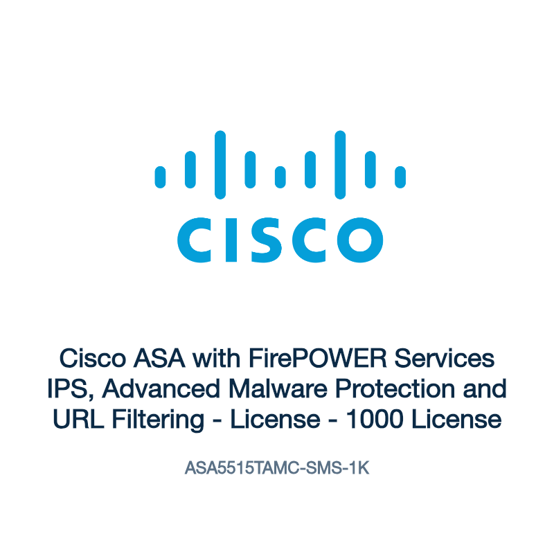 ASA5515TAMC-SMS-1K: Cisco ASA with FirePOWER Services IPS, Advanced Malware Protection