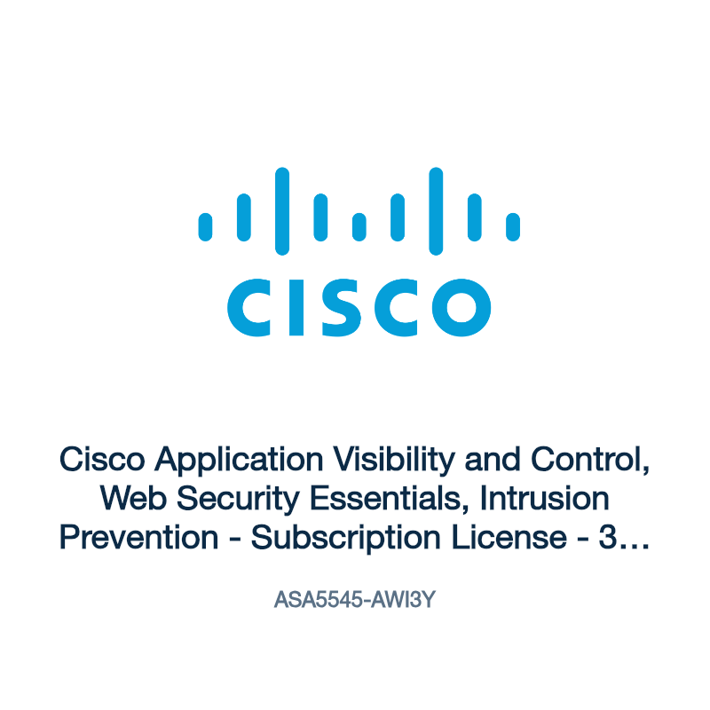 ASA5545-AWI3Y: Cisco Application Visibility and Control, Web Security Essentials