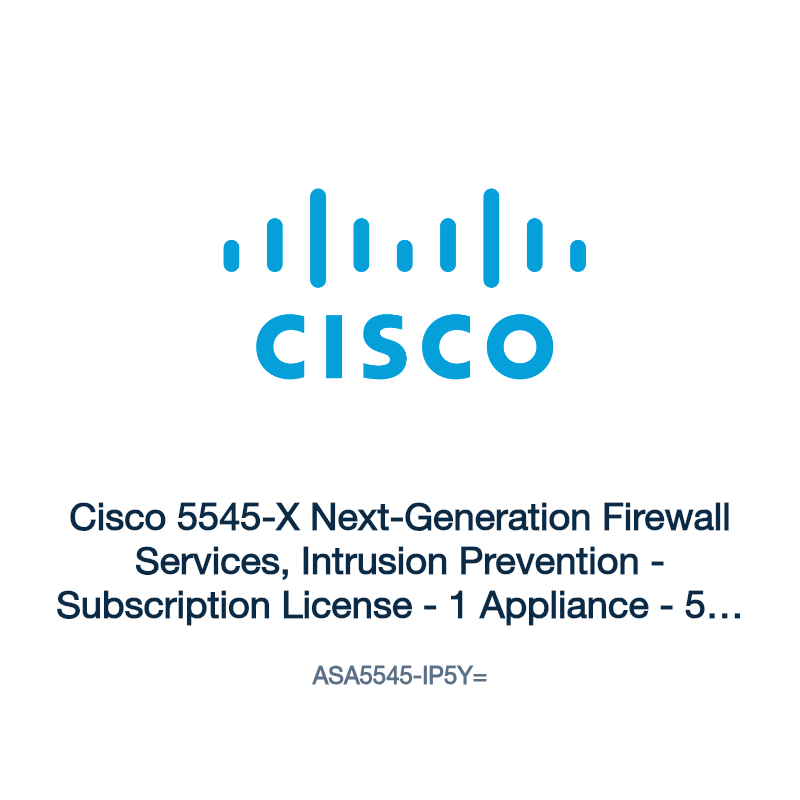 ASA5545-IP5Y=: Cisco 5545-X Next-Generation Firewall Services, Intrusion Prevention