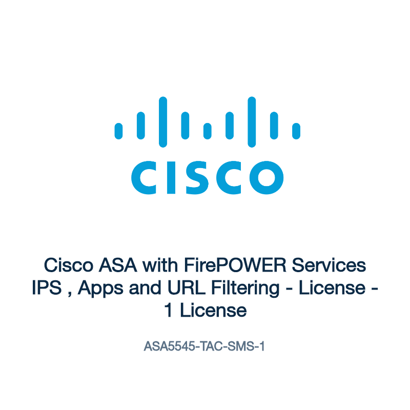 ASA5545-TAC-SMS-1: Cisco ASA with FirePOWER Services IPS , Apps and URL Filtering