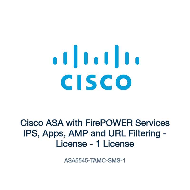 ASA5545-TAMC-SMS-1: Cisco ASA with FirePOWER Services IPS, Apps, AMP and URL Filtering