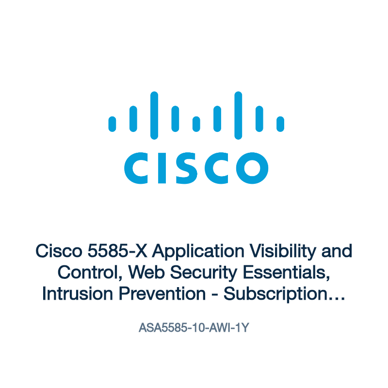 ASA5585-10-AWI-1Y: Cisco 5585-X Application Visibility and Control, Web Security