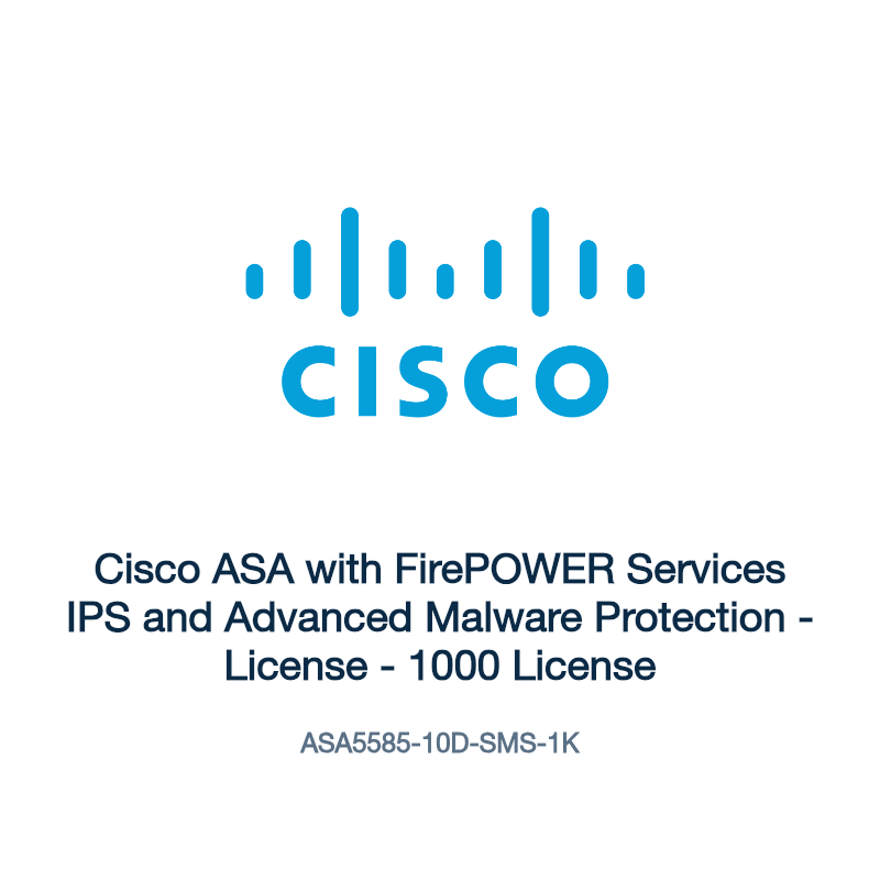 ASA5585-10D-SMS-1K: Cisco ASA with FirePOWER Services IPS and Advanced Malware Protection