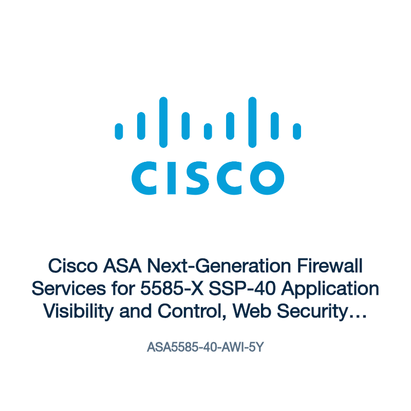 ASA5585-40-AWI-5Y: Cisco ASA Next-Generation Firewall Services for 5585-X SSP-40