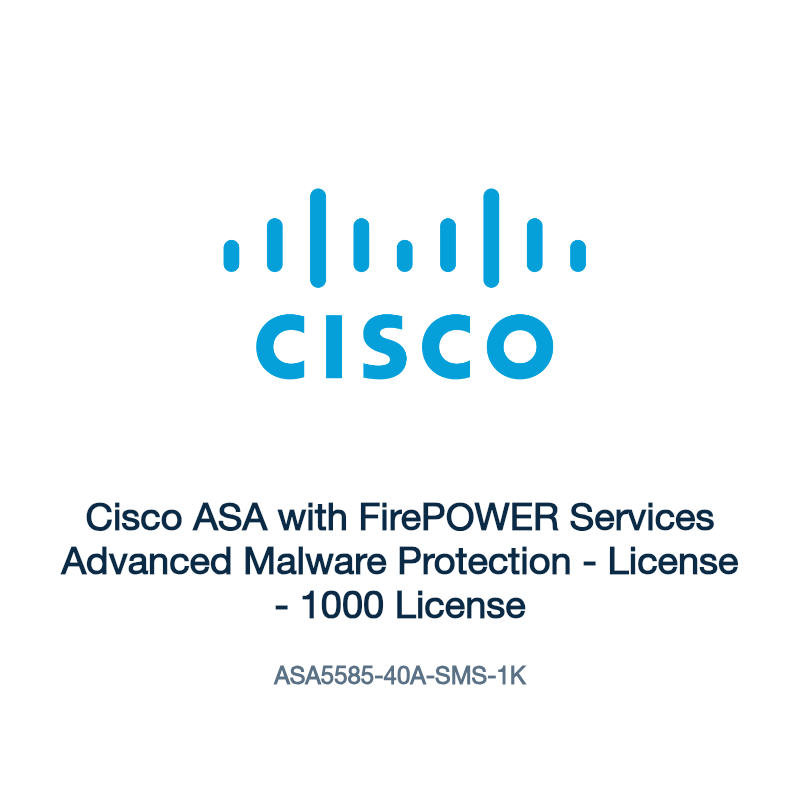 ASA5585-40A-SMS-1K: Cisco ASA with FirePOWER Services Advanced Malware Protection