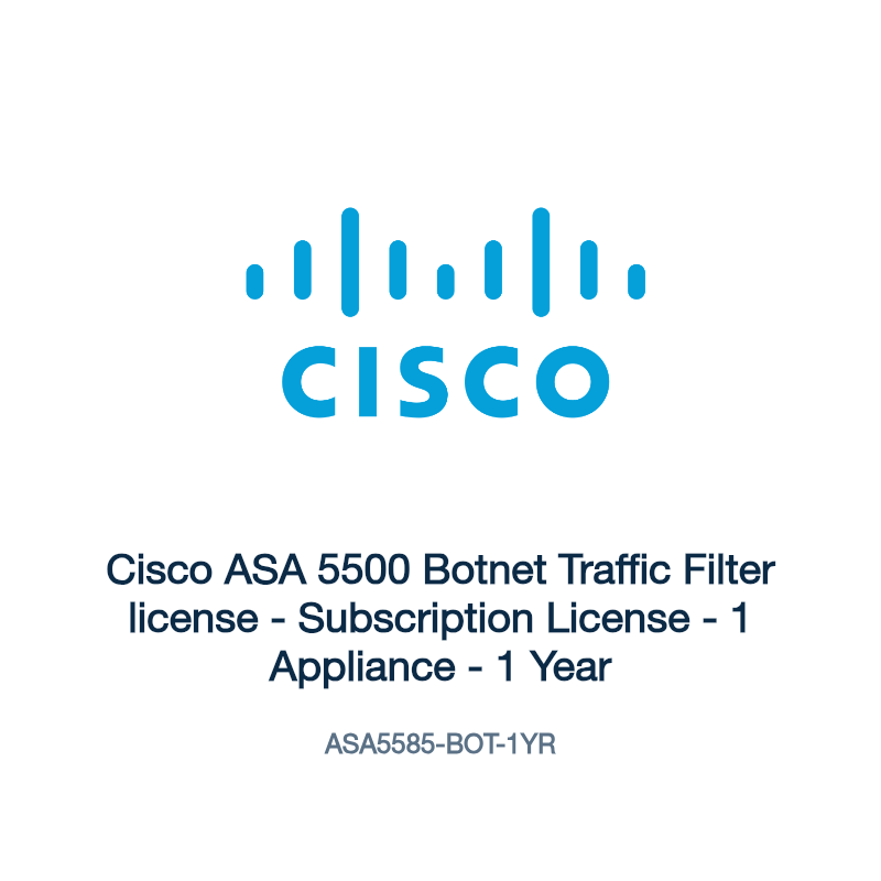 ASA5585-BOT-1YR: Cisco ASA 5500 Botnet Traffic Filter license