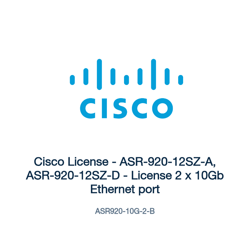 ASR920-10G-2-B: Cisco License - ASR-920-12SZ-A, ASR-920-12SZ-D - License 2 x 10Gb