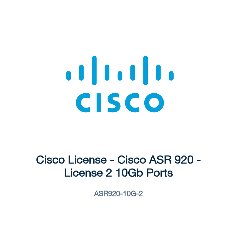 ASR920-10G-2: Cisco License - Cisco ASR 920 - License 2 10Gb Ports