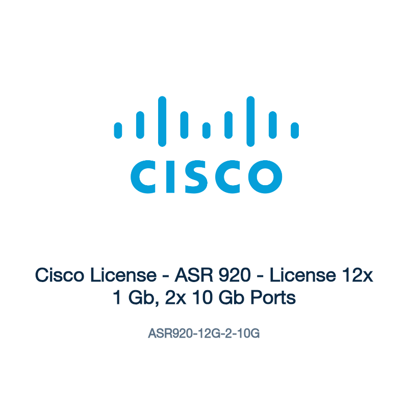 ASR920-12G-2-10G: Cisco License - ASR 920 - License 12x 1 Gb, 2x 10 Gb Ports