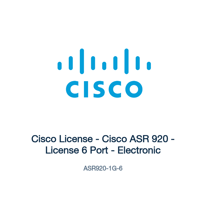 ASR920-1G-6: Cisco License - Cisco ASR 920 - License 6 Port - Electronic