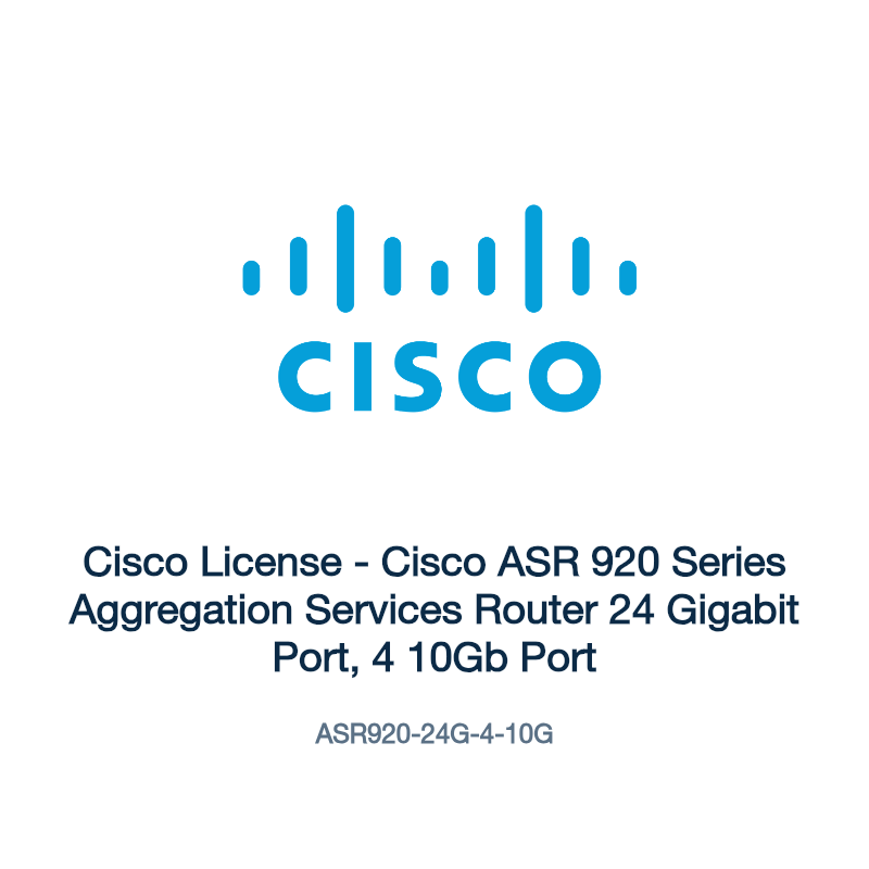 ASR920-24G-4-10G: Cisco License - Cisco ASR 920 Series Aggregation Services Router 24