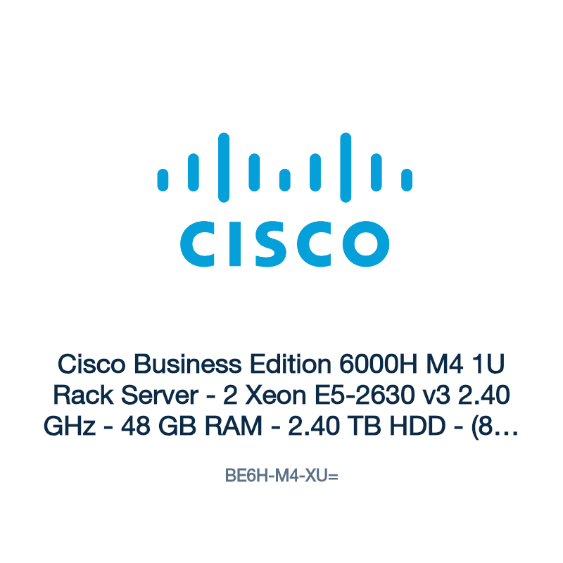 BE6H-M4-XU=: Cisco Business Edition 6000H M4 1U Rack Server