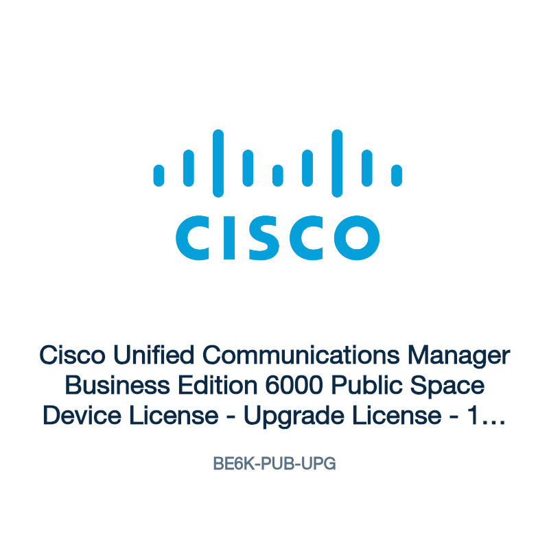 BE6K-PUB-UPG: Cisco Unified Communications Manager Business Edition 6000 Public
