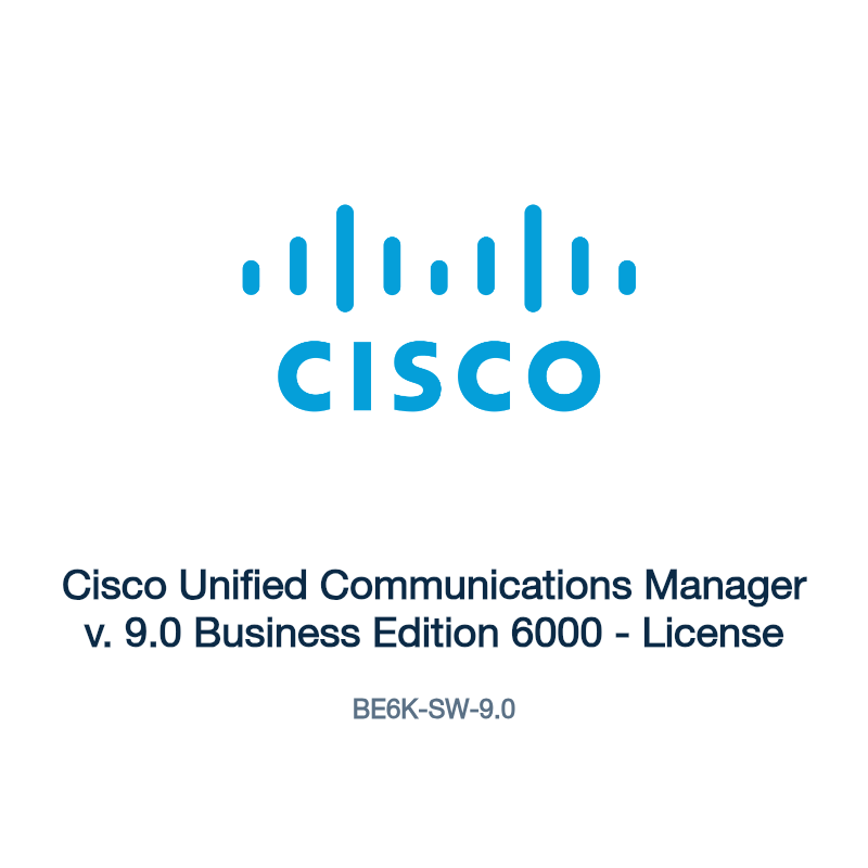 BE6K-SW-9.0: Cisco Unified Communications Manager v. 9.0 Business Edition 6000
