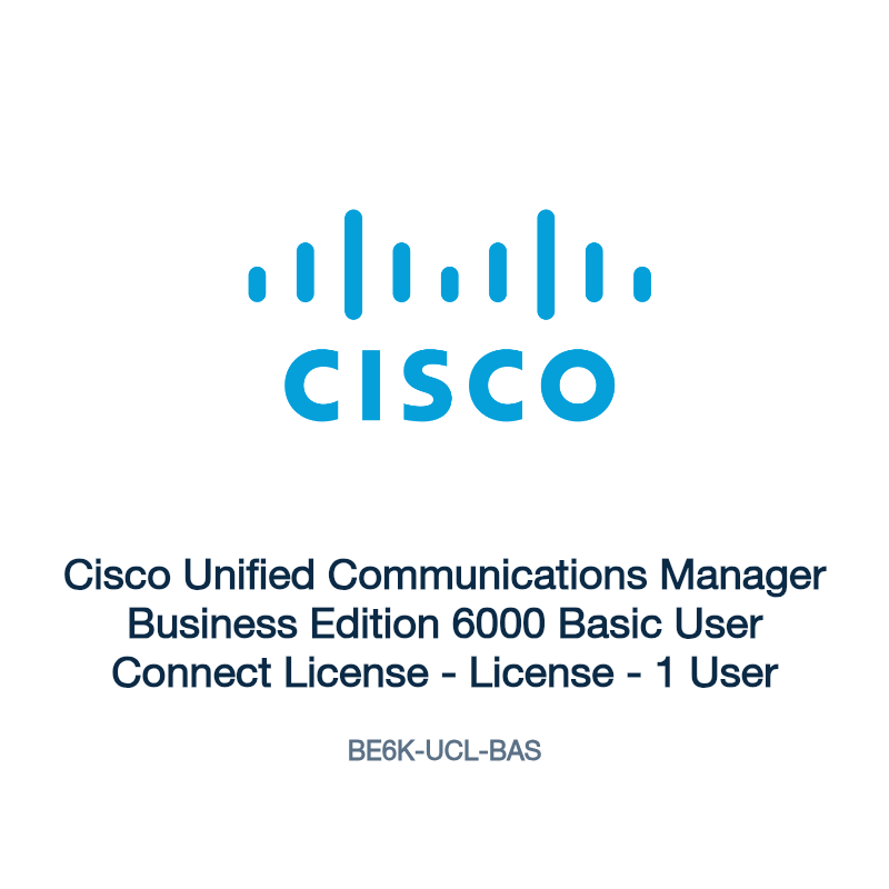 BE6K-UCL-BAS: Cisco Unified Communications Manager Business Edition 6000 Basic User