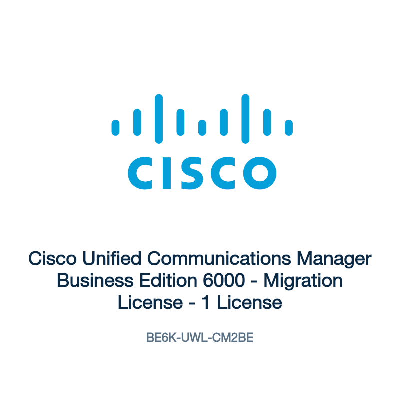 BE6K-UWL-CM2BE: Cisco Unified Communications Manager Business Edition 6000
