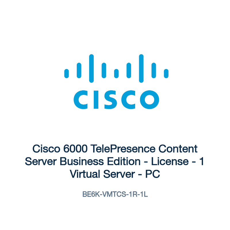 BE6K-VMTCS-1R-1L: Cisco 6000 TelePresence Content Server Business Edition