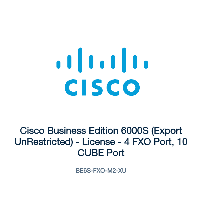 BE6S-FXO-M2-XU: Cisco Business Edition 6000S (Export UnRestricted)
