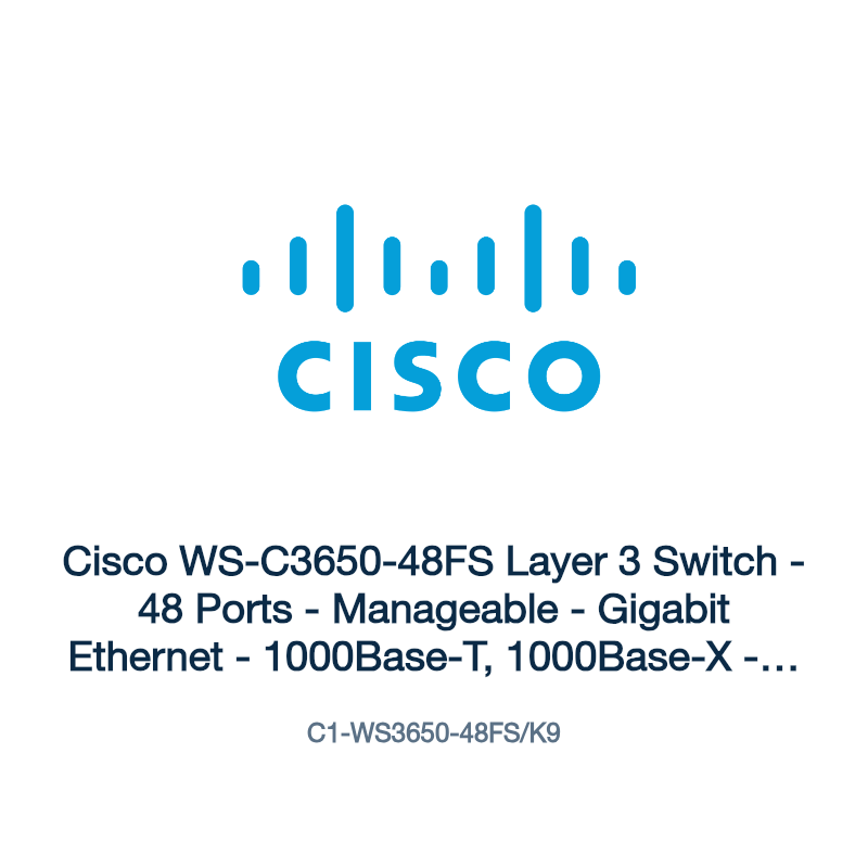 C1-WS3650-48FS/K9: Cisco WS-C3650-48FS Layer 3 Switch