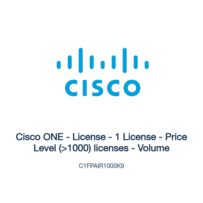 C1FPAIR1000K9: Cisco ONE - License - 1 License - Price Level (>1000) licenses -