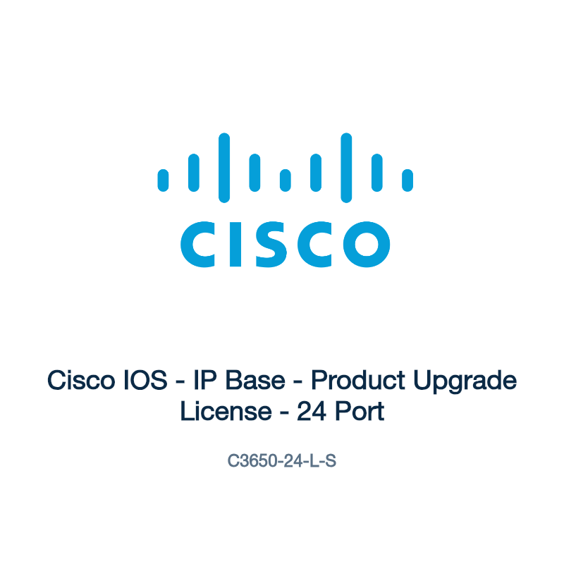 C3650-24-L-S: Cisco IOS - IP Base - Product Upgrade License - 24 Port