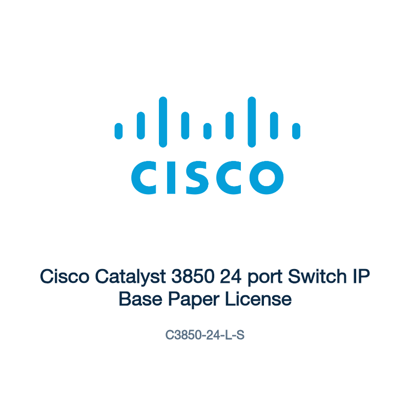 C3850-24-L-S: Cisco Catalyst 3850 24 port Switch IP Base Paper License