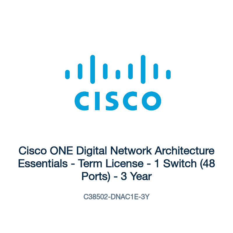 C38502-DNAC1E-3Y: Cisco ONE Digital Network Architecture Essentials