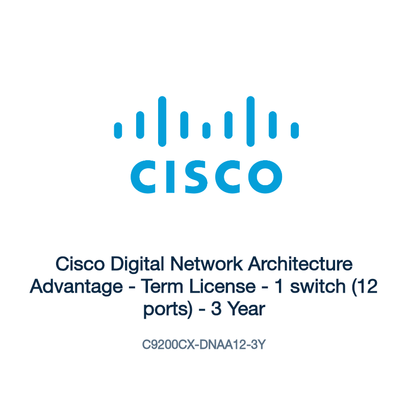 C9200CX-DNAA12-3Y: Cisco Digital Network Architecture Advantage