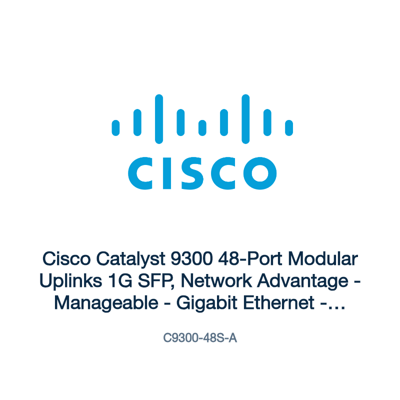 C9300-48S-A: Cisco Catalyst 9300 48-Port Modular Uplinks 1G SFP, Network Advantage