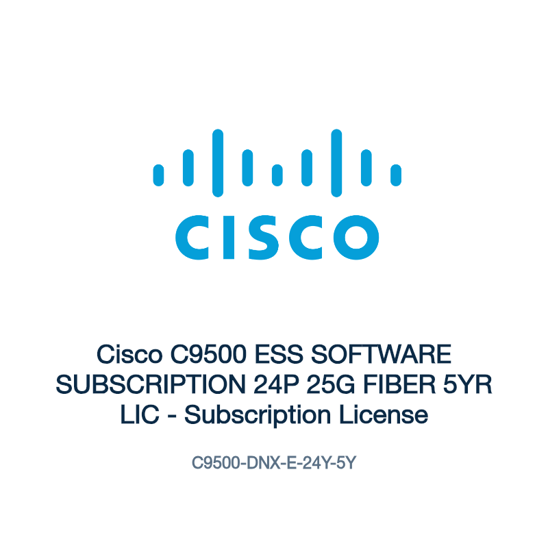 C9500-DNX-E-24Y-5Y: Cisco C9500 ESS SOFTWARE SUBSCRIPTION 24P 25G FIBER 5YR LIC