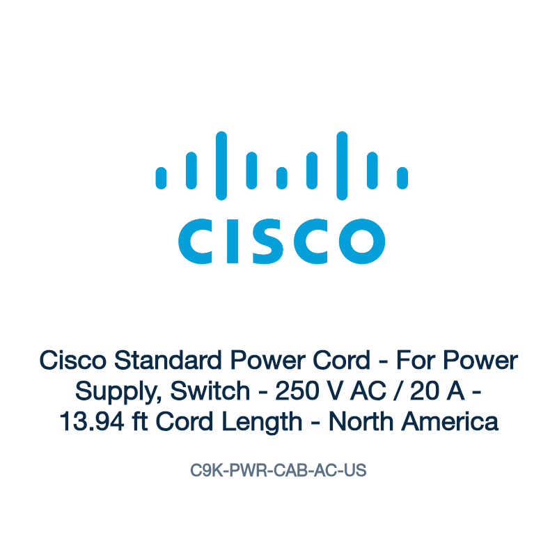 C9K-PWR-CAB-AC-US: Cisco Standard Power Cord
