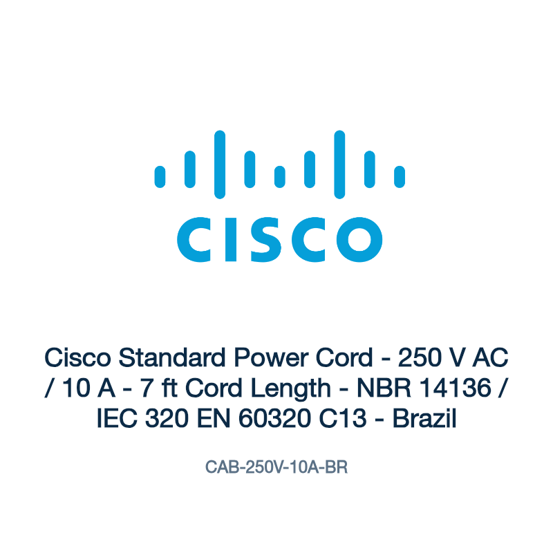 CAB-250V-10A-BR: Cisco Standard Power Cord
