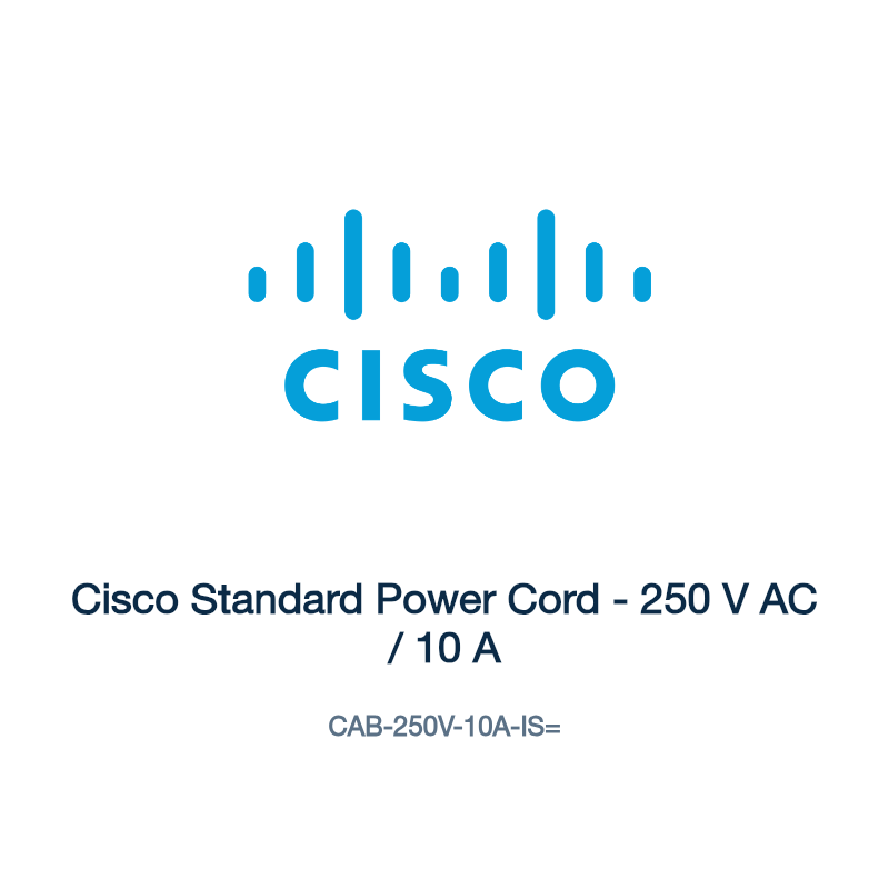 CAB-250V-10A-IS=: Cisco Standard Power Cord