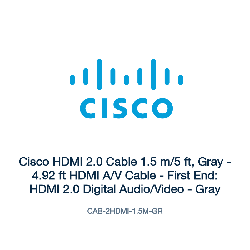 CAB-2HDMI-1.5M-GR: Cisco HDMI 2.0 Cable 1.5 m/5 ft, Gray