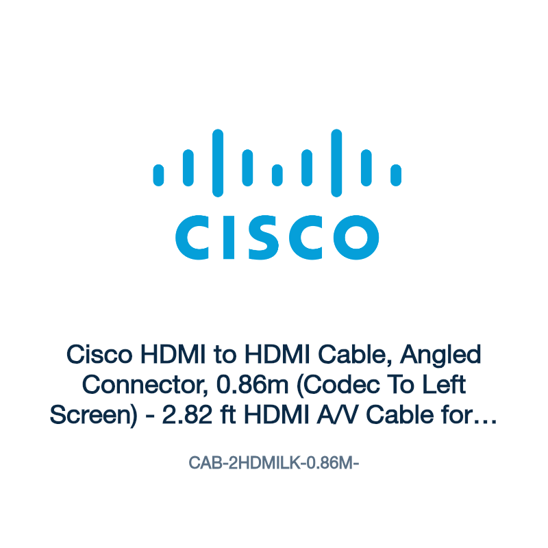 CAB-2HDMILK-0.86M-: Cisco HDMI to HDMI Cable, Angled Connector, 0.86m (Codec To Left