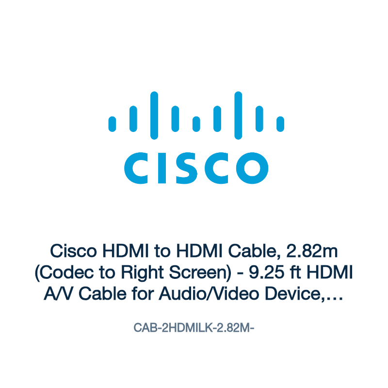 CAB-2HDMILK-2.82M-: Cisco HDMI to HDMI Cable, 2.82m (Codec to Right Screen)