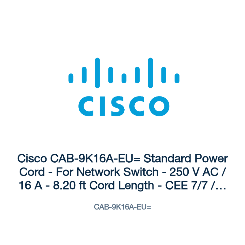 CAB-9K16A-EU=: Cisco CAB-9K16A-EU= Standard Power Cord