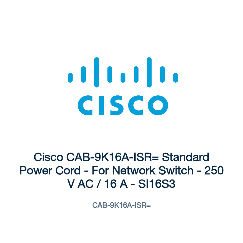 CAB-9K16A-ISR=: Cisco CAB-9K16A-ISR= Standard Power Cord