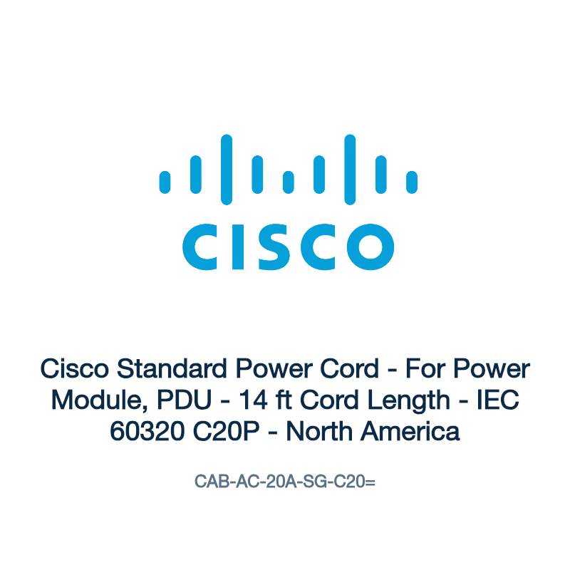 CAB-AC-20A-SG-C20=: Cisco Standard Power Cord