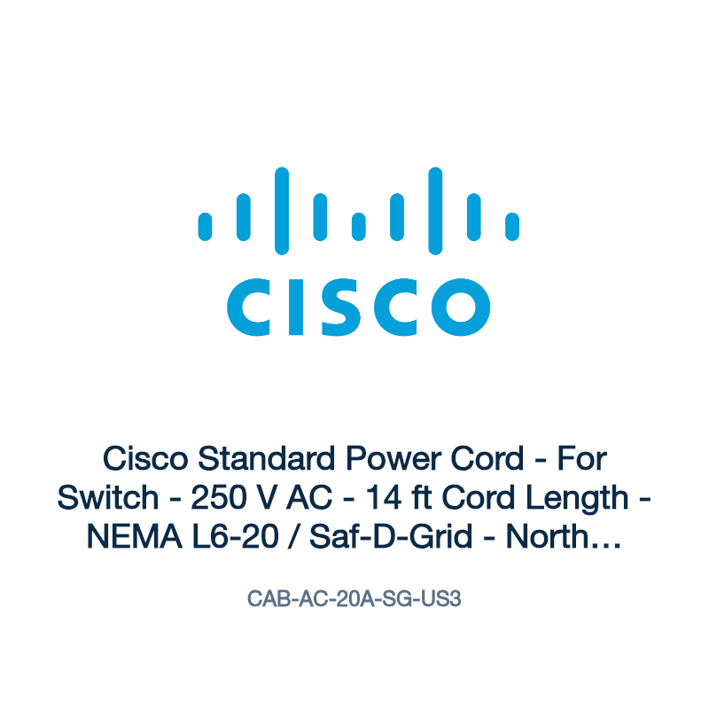 CAB-AC-20A-SG-US3: Cisco Standard Power Cord