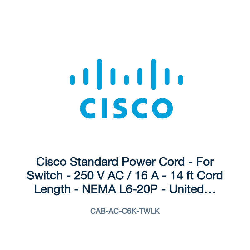 CAB-AC-C6K-TWLK: Cisco Standard Power Cord