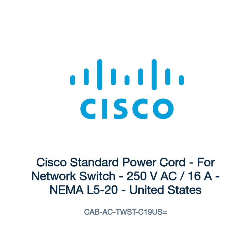CAB-AC-TWST-C19US=: Cisco Standard Power Cord