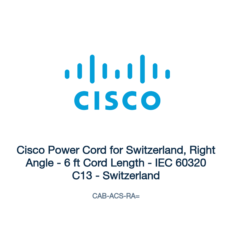 CAB-ACS-RA=: Cisco Power Cord for Switzerland, Right Angle