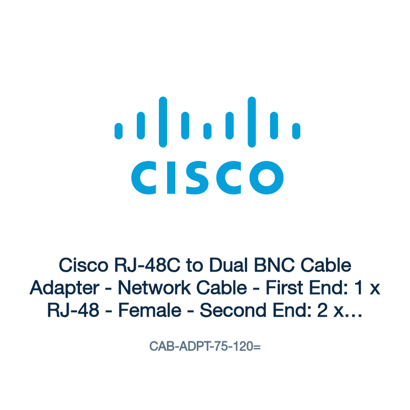 CAB-ADPT-75-120=: Cisco RJ-48C to Dual BNC Cable Adapter