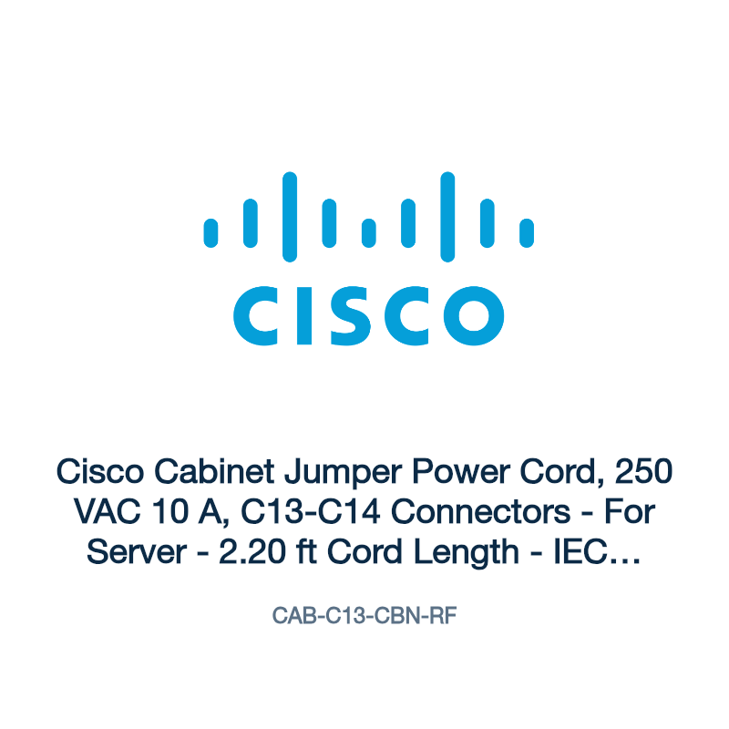 CAB-C13-CBN-RF: Cisco Cabinet Jumper Power Cord, 250 VAC 10 A, C13-C14 Connectors