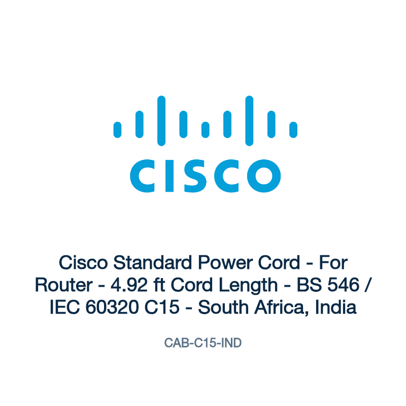 CAB-C15-IND: Cisco Standard Power Cord